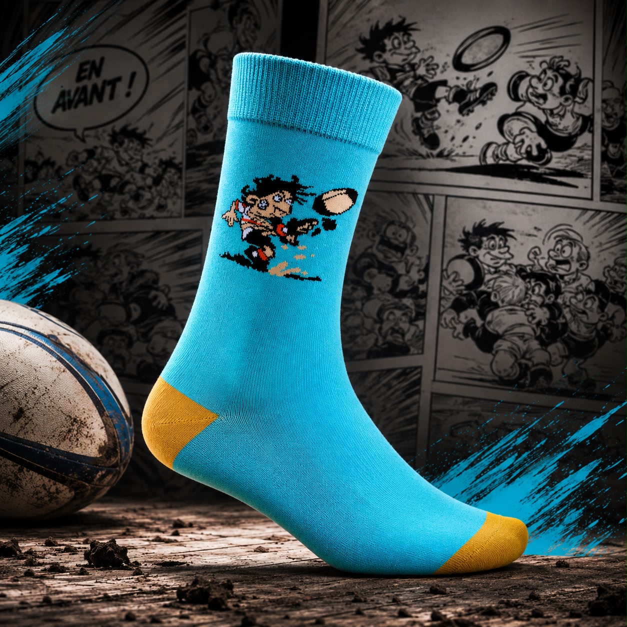 Chaussettes Les Rugbymen - Teigne