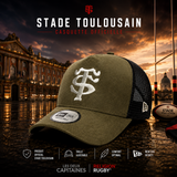New Era x Stade Toulousain Khaki Faux Suede EF Trucker Cap
