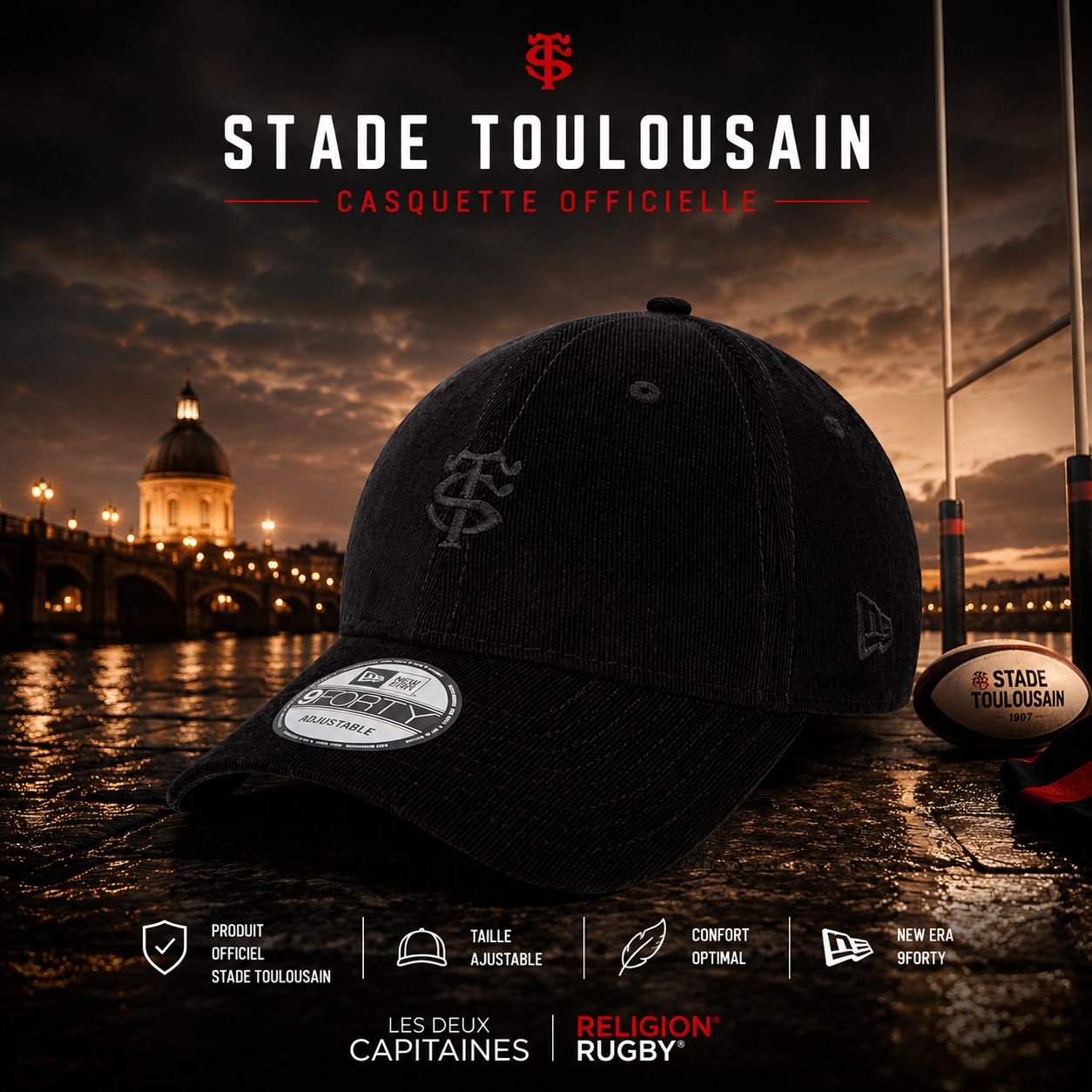 Casquette Baby Cord 9FORTY® - New Era x Stade Toulousain