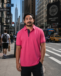 Fuchsia Generosity rugby polo shirt